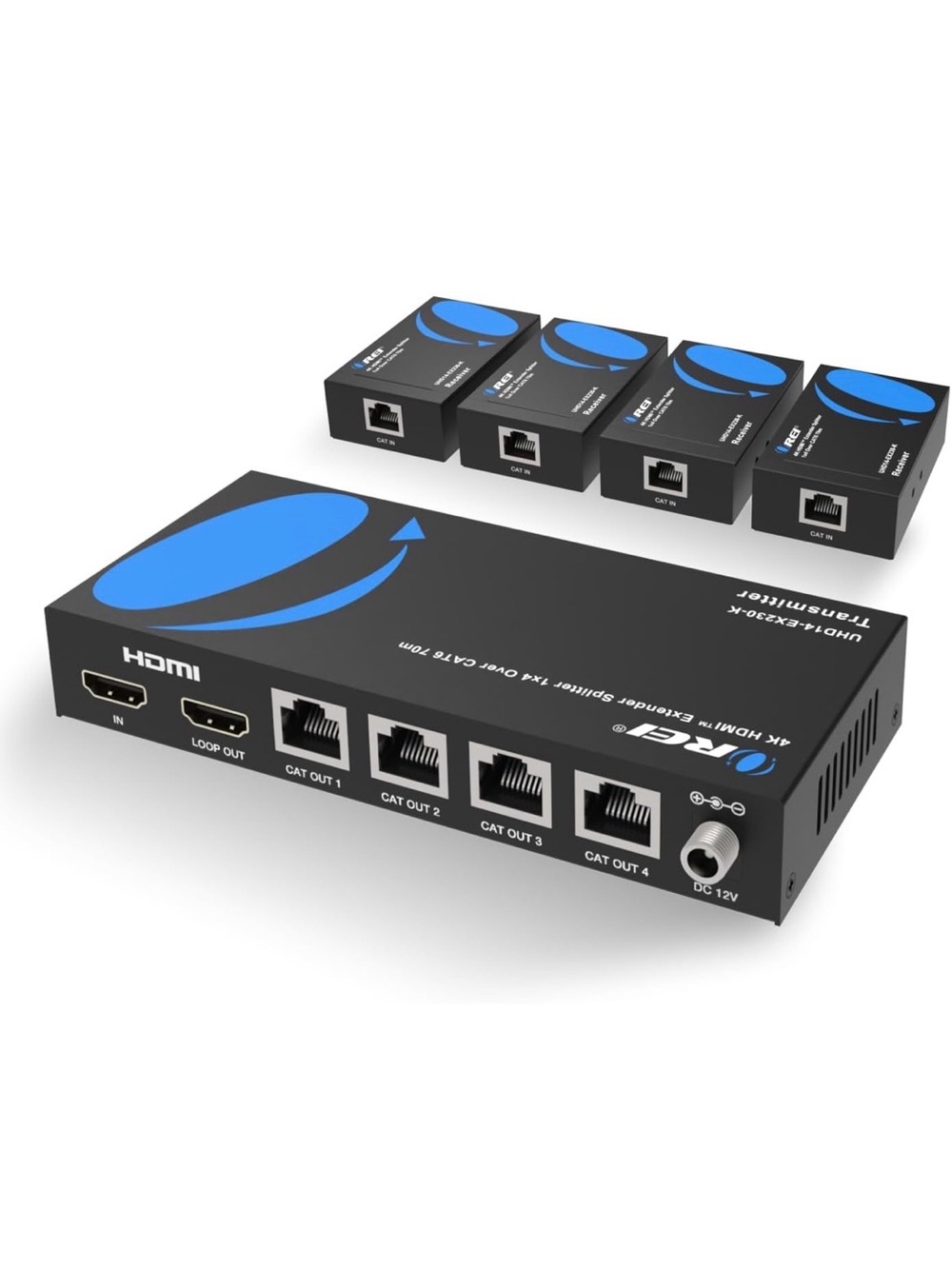 OREI UHD14-EX230-K 4K HDMI Extender Splitter 1x4 Over CAT6